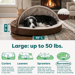 Interior sherpa suave FurHaven ofrece calor y confort para descansar.