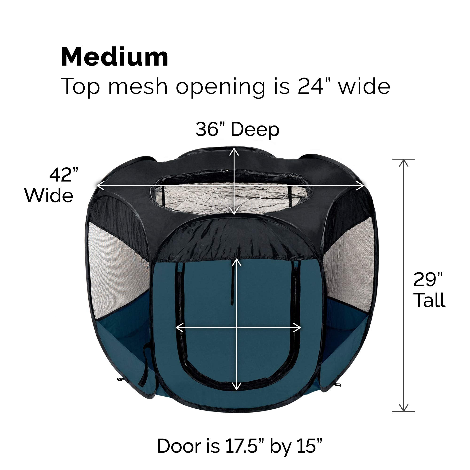 Furhaven Playpen con malla de 360 grados para buena ventilación.