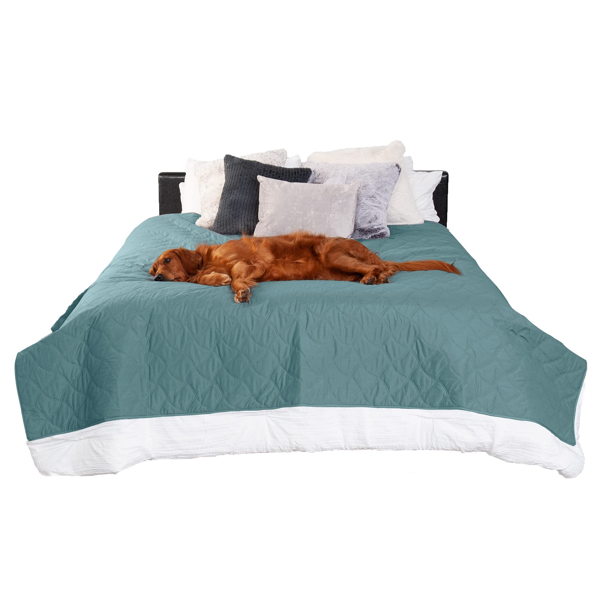 Protector Furhaven impermeable para cama tamaño rey, mantiene la superficie seca y limpia