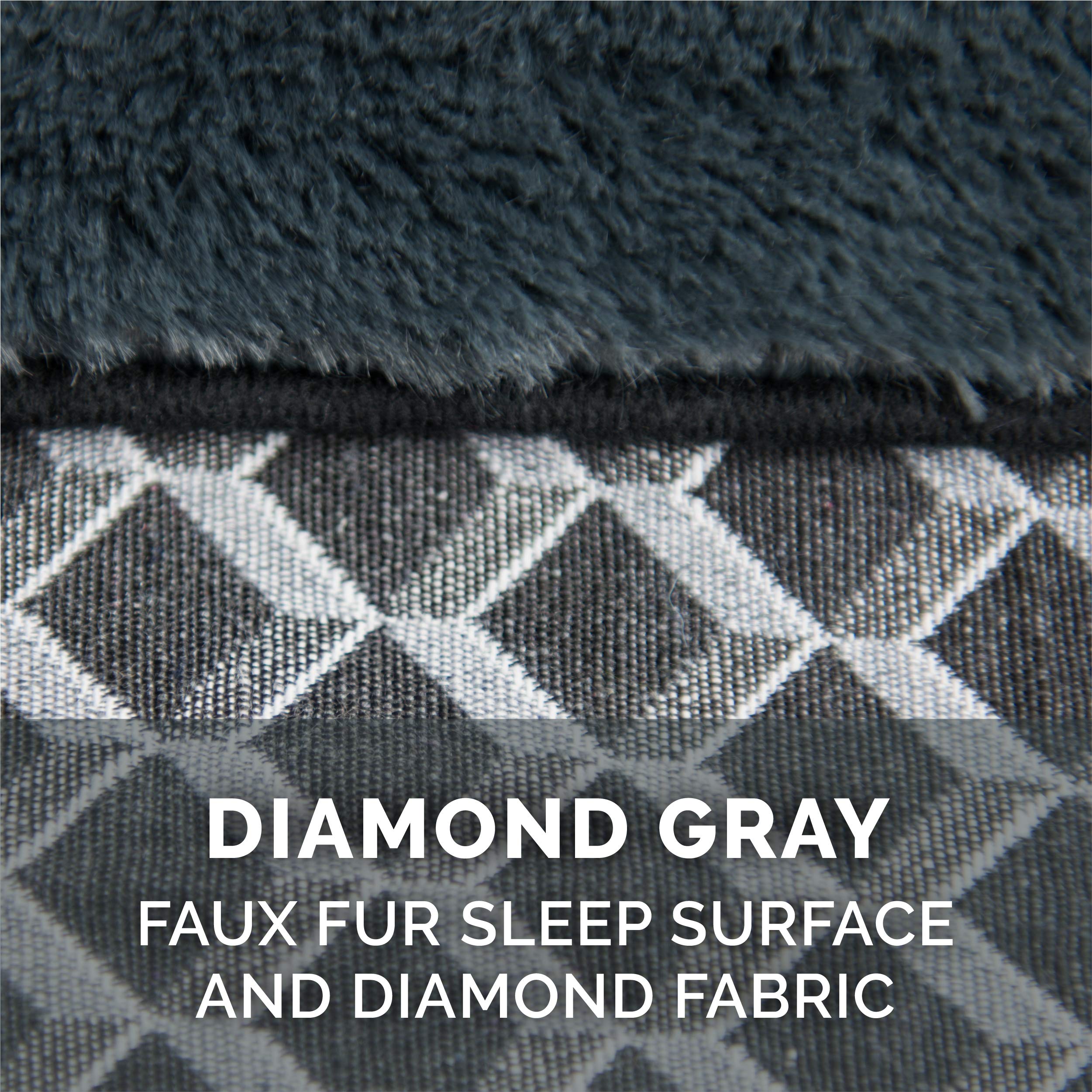 Furhaven funda de repuesto para cama de perro en diamante gris, ajuste seguro.