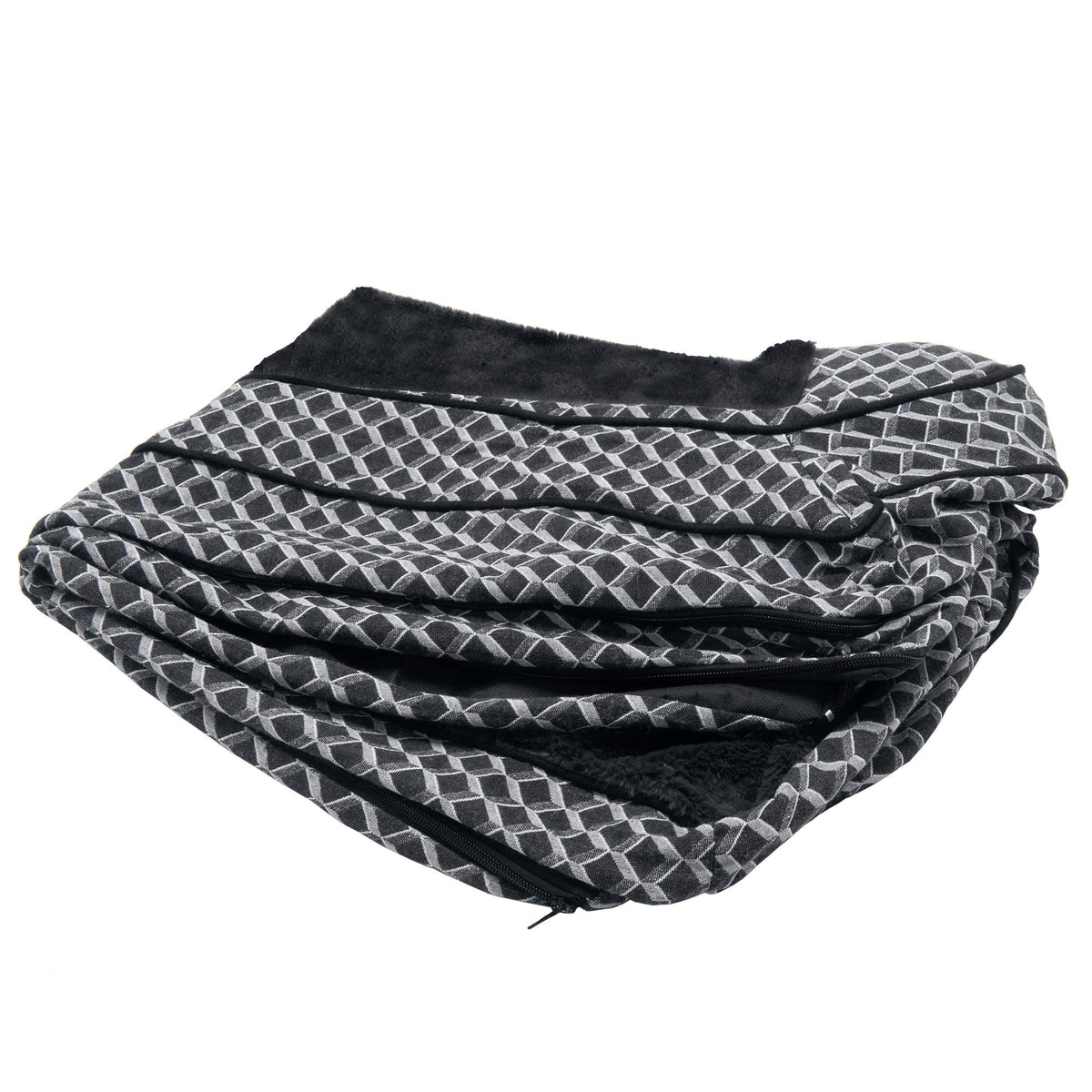 Furhaven funda de repuesto para cama de perro en diamante gris, fácil de lavar.