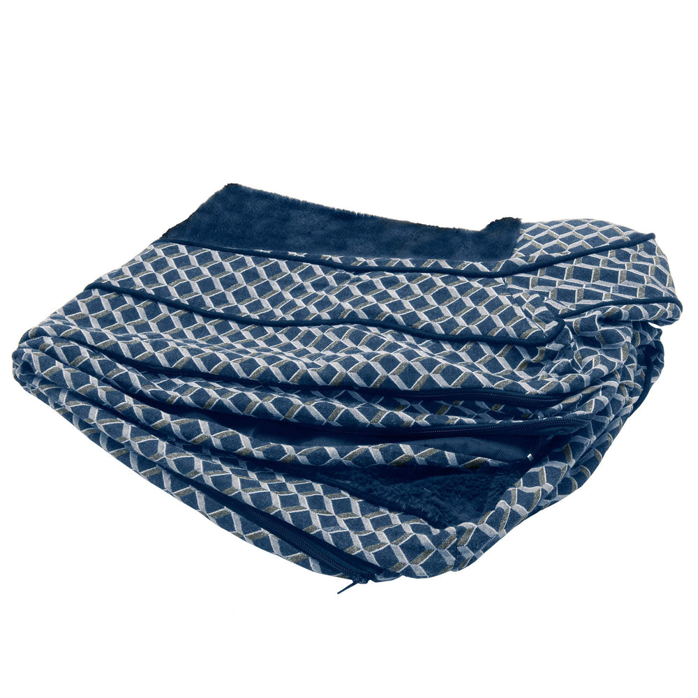 Furhaven: funda repuesto para cama de perro estilo sofá, diamante azul.
