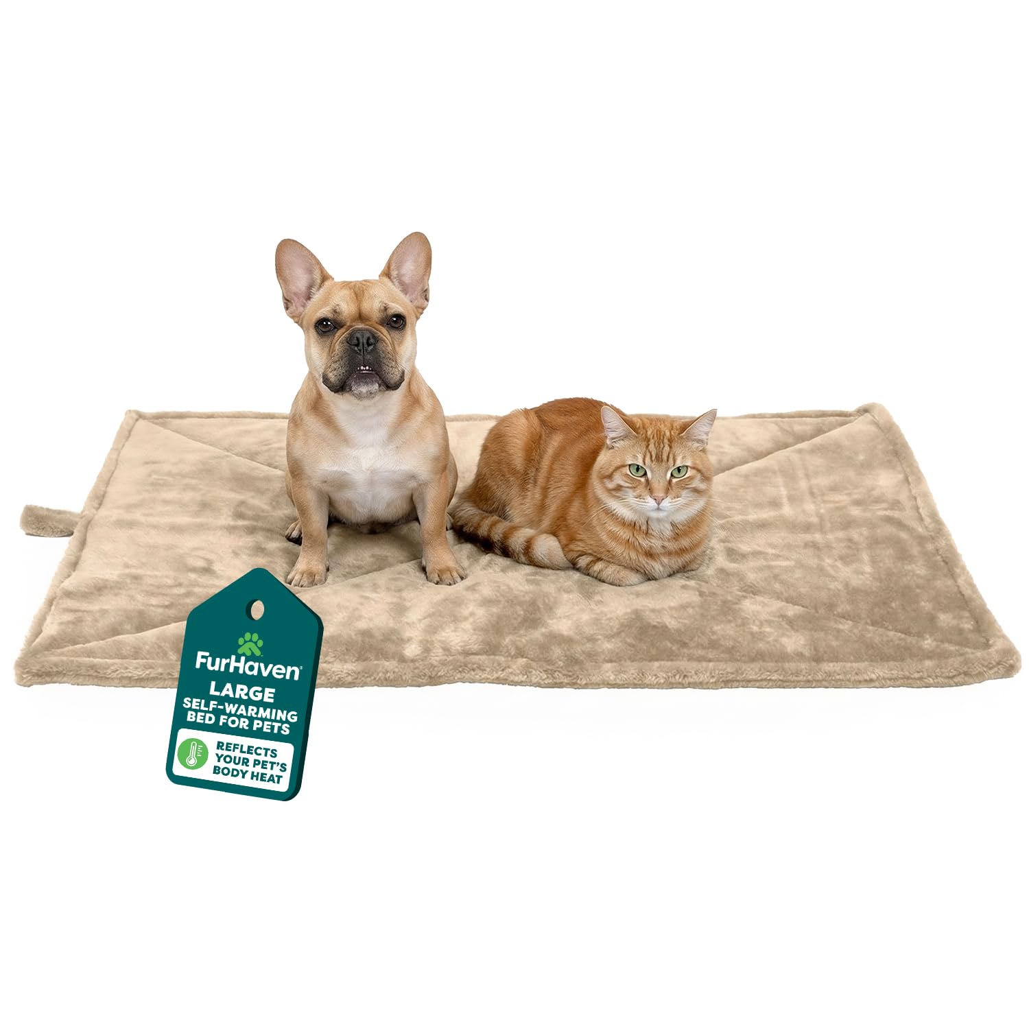 Furhaven ThermaNAP: almohadón-gato interior grande para comodidad cálida sin electricidad.