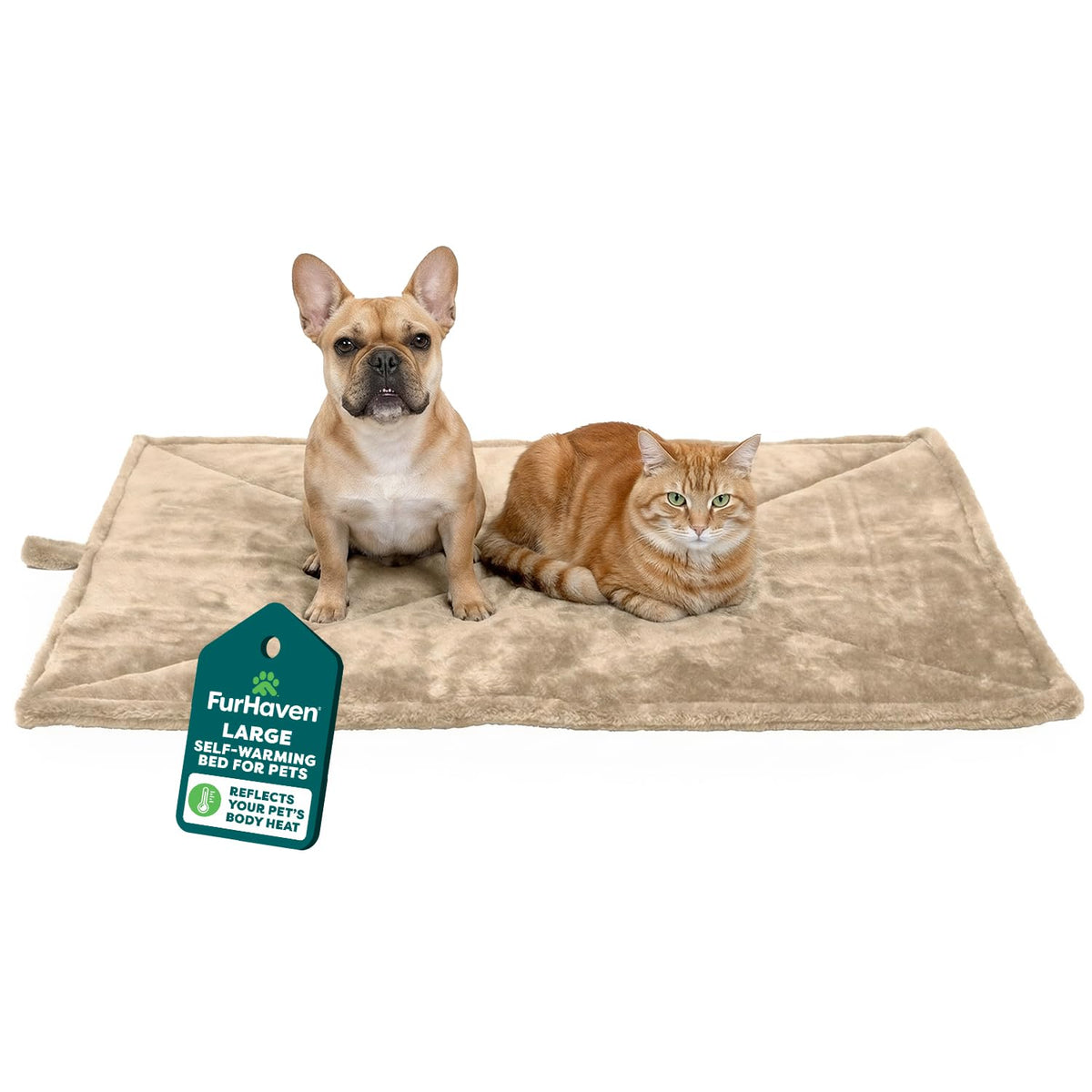 Furhaven ThermaNAP: almohadón-gato interior grande para comodidad cálida sin electricidad.