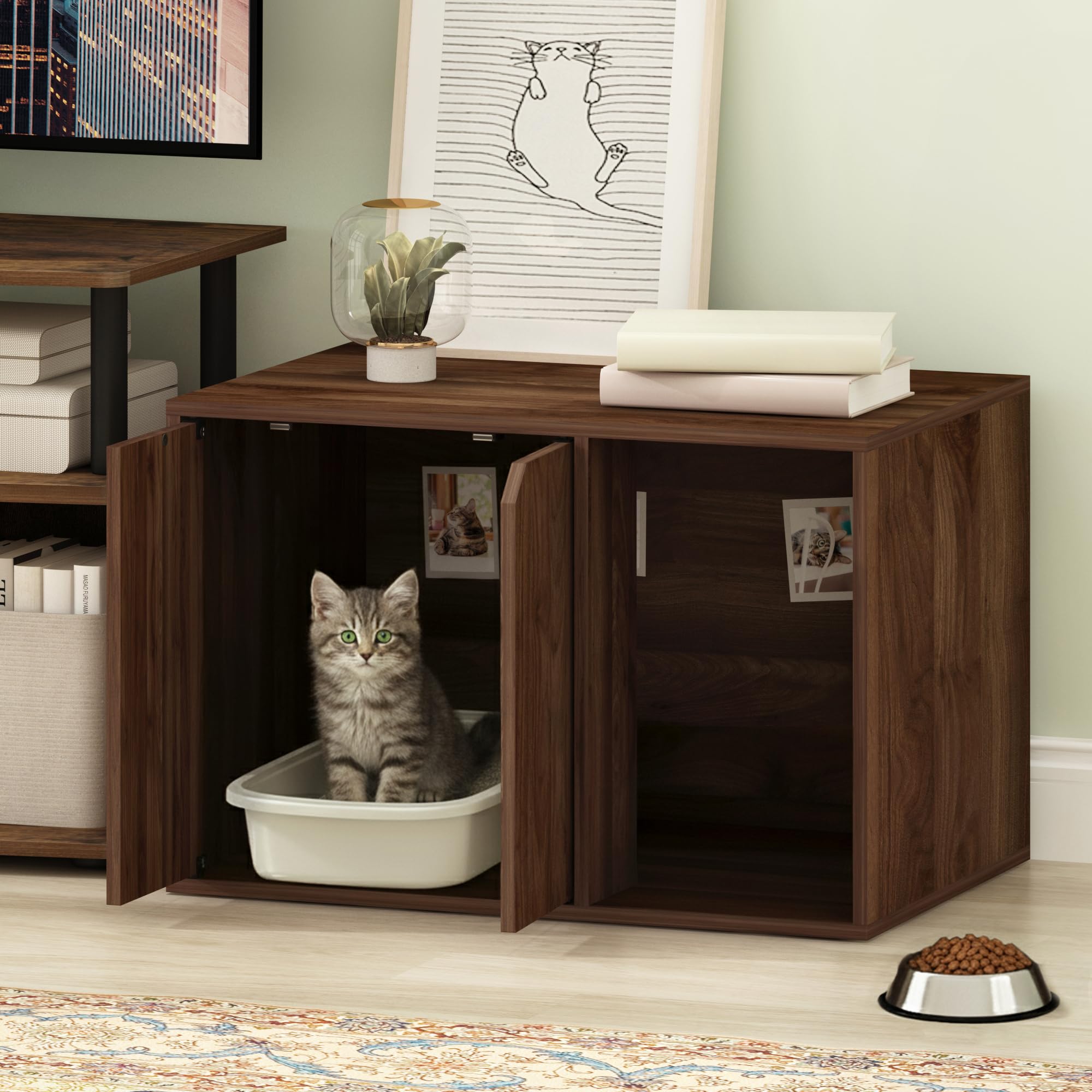 Furinno Peli top panel: sturdy surface for decorations or lamps.
