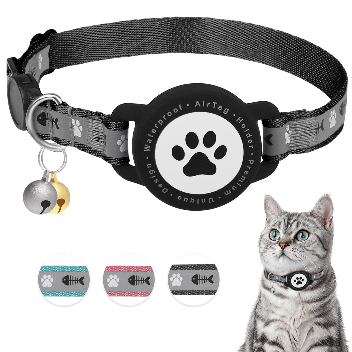 Collar Furrigo AirTag impermeable para paseos bajo lluvia