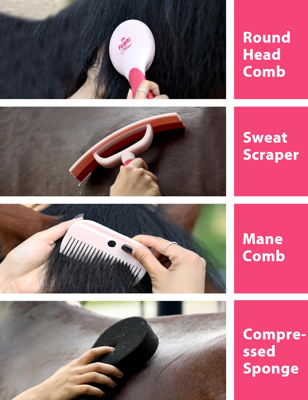 Cepillo para eliminación de pelo Furrishine, facilita el deslanado y el cuidado del pelaje.