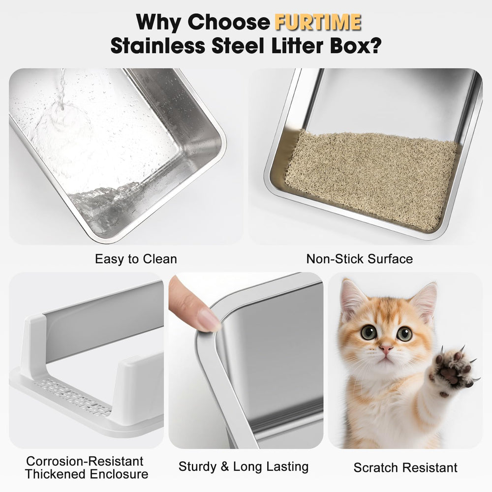 FURTIME: caja de arena con talla L para gatos adultos.