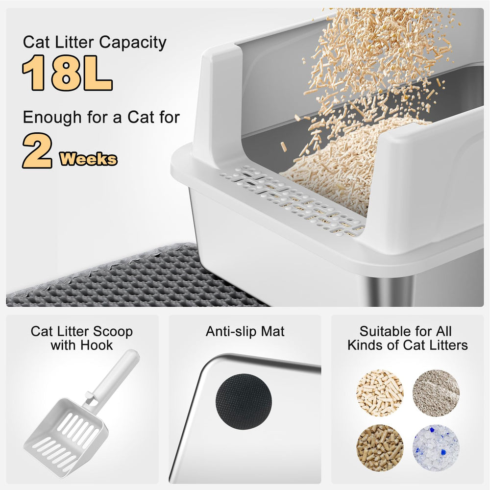 FURTIME: caja de arena XXXL para hogares con varios gatos.