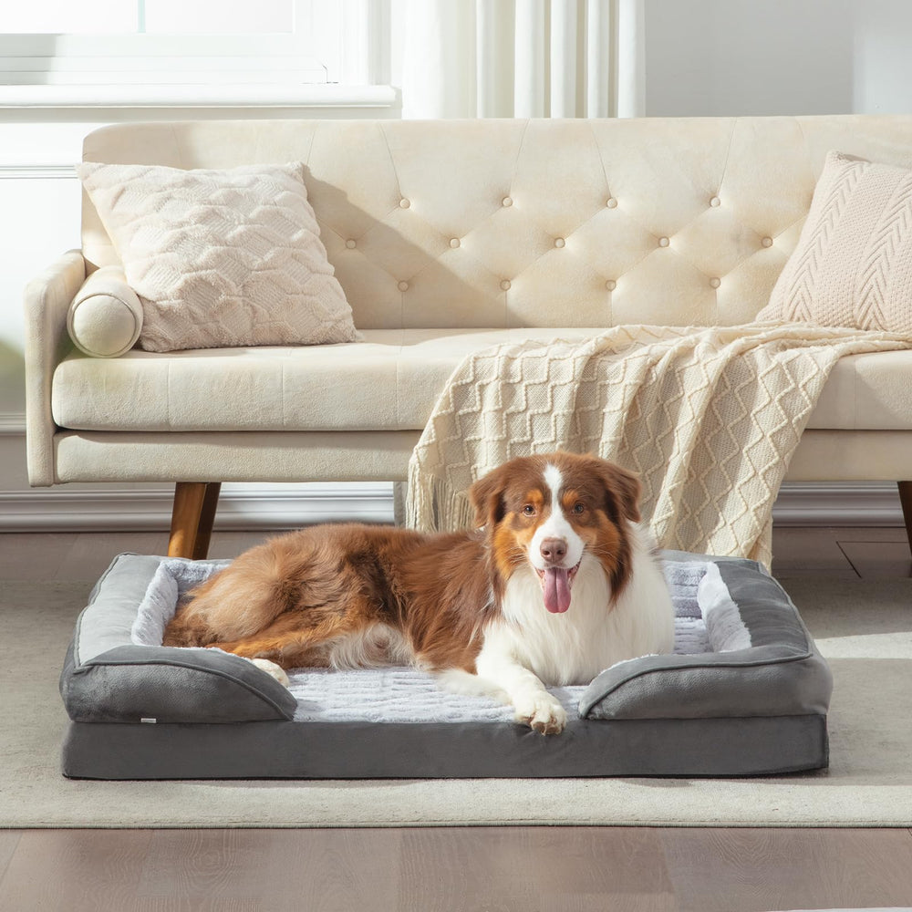 Cama ortopédica FURTIME para perros medianos, vista general con soporte para articulaciones.