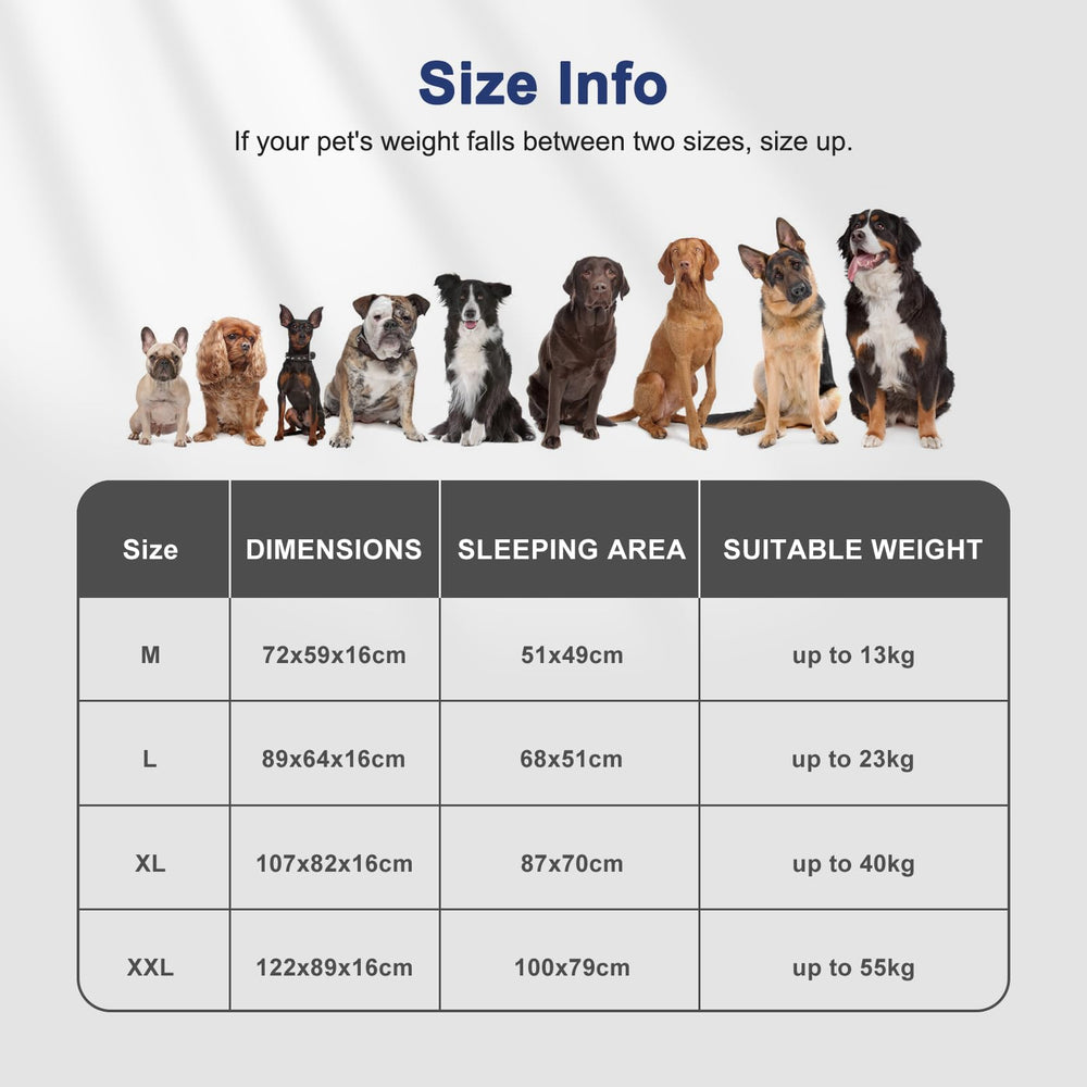 Guía de tallas FURTIME para perros medianos y grandes.