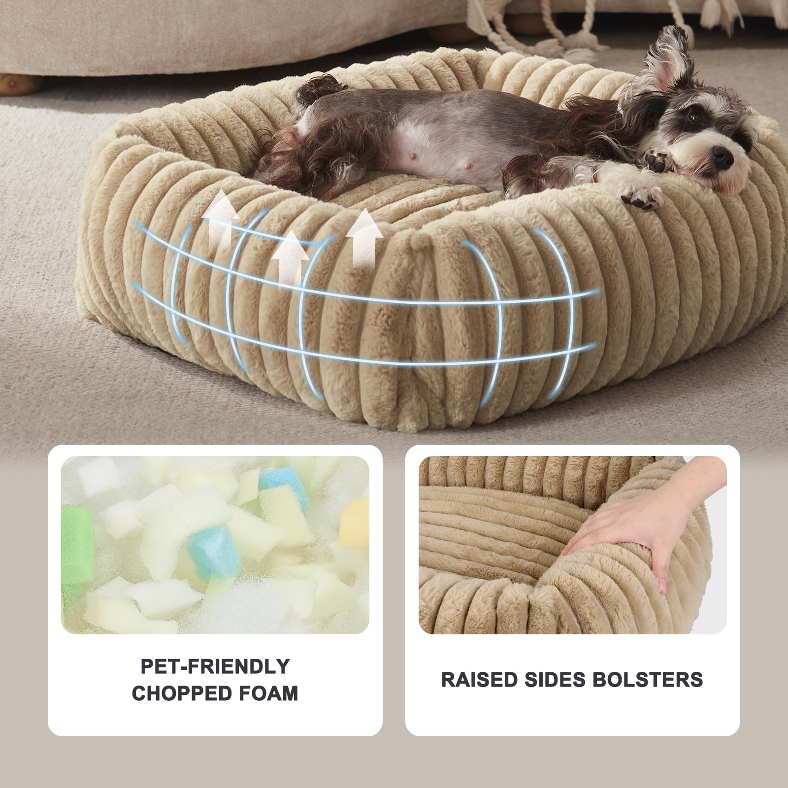 FURTIME relleno-espuma-picada-cama-perro: descanso suave.