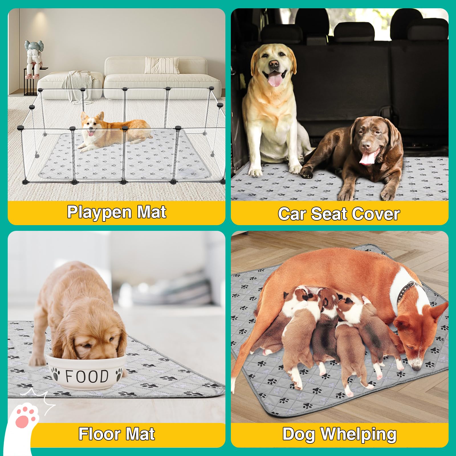 Furwey paquetes-almohadillas-entrenamiento-grandes ideal para hogares con varios perros.