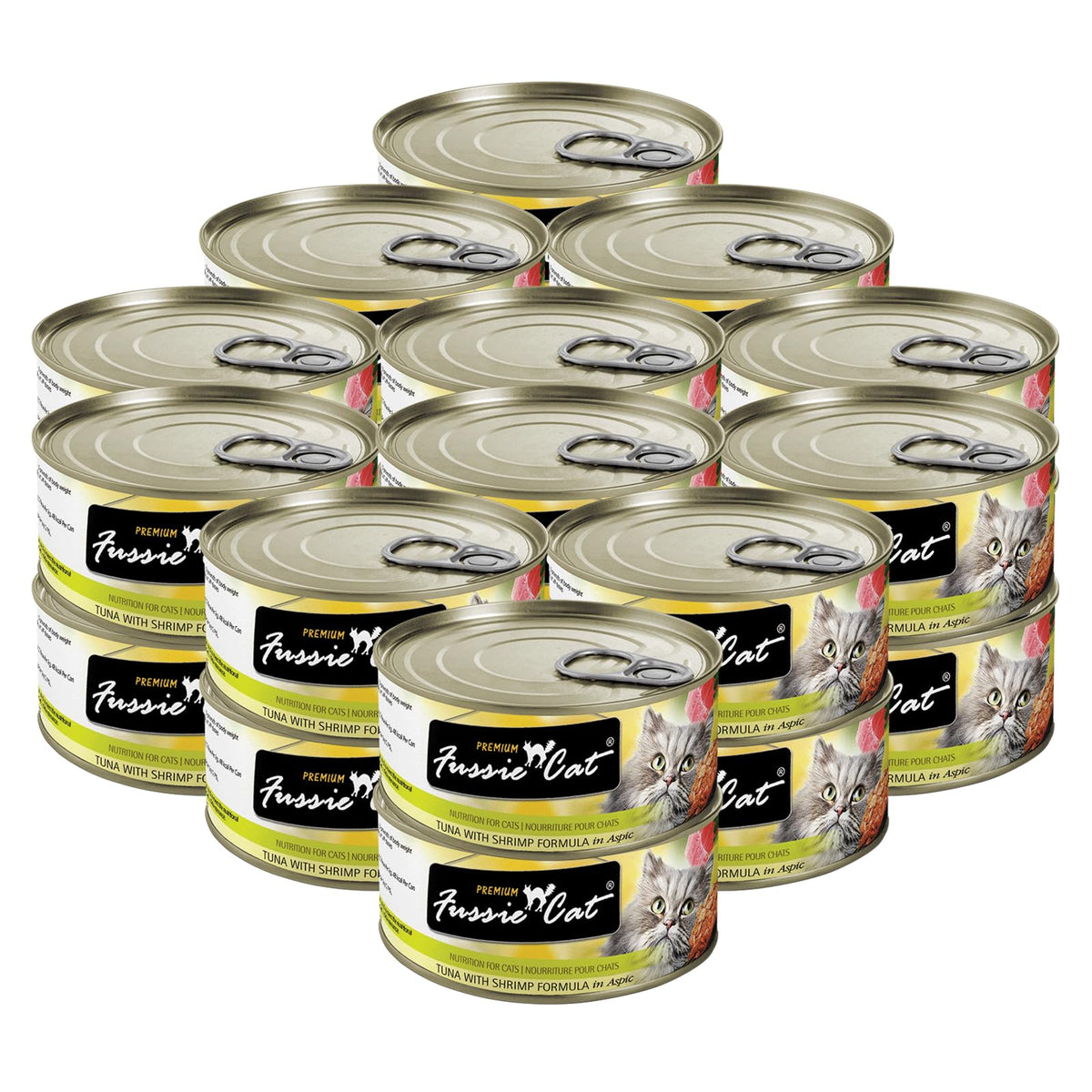 Fussie Cat Atún con Gambas en Aspic: lata visible, sabor premium