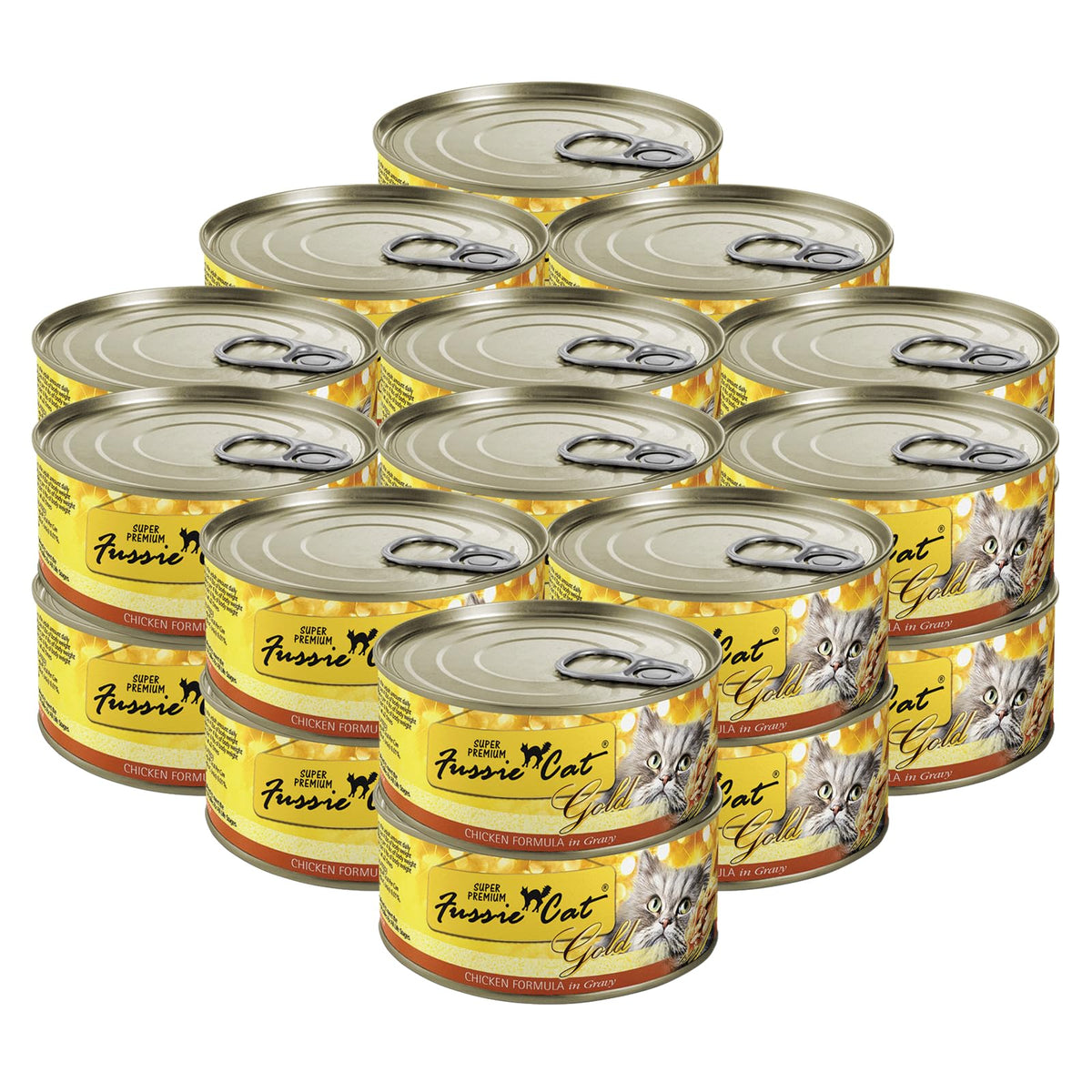 Fussie Cat pollo en salsa sin granos para gatos activos.