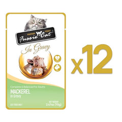 Fussie Cat Premium Caballa en Salsa, trozos jugosos para despertar el apetito diario.