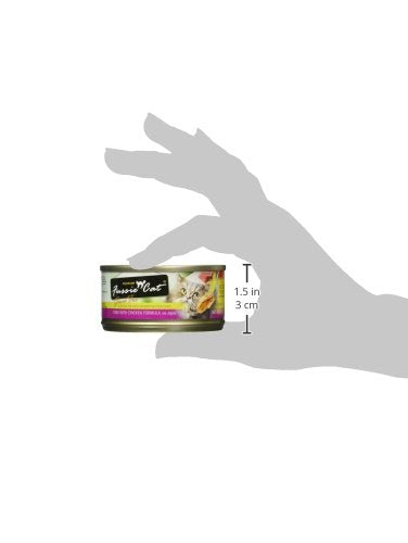 Fussie Cat proteína completa: detalles de atún y pollo e ingredientes