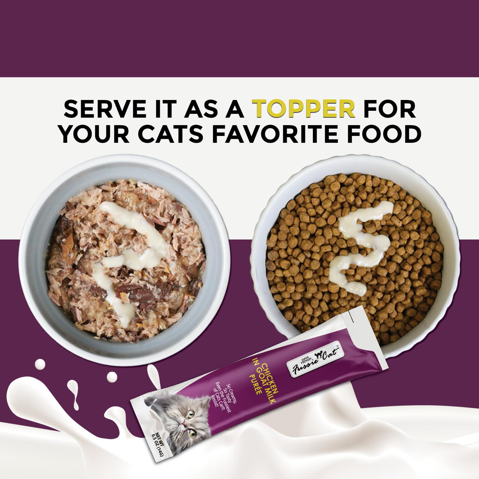 Fussie Cat puree DHA apoya desarrollo cerebral y visión