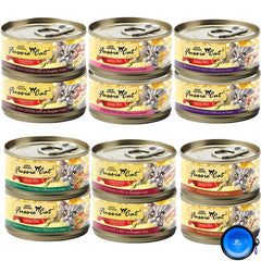 Fussie Cat: variedad de sabores en latas para deleitar al gato y promover pelaje brillante.