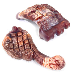 Fuufome juguete indestructible de cerdo chuleta para perros grandes, ideal para masticar.