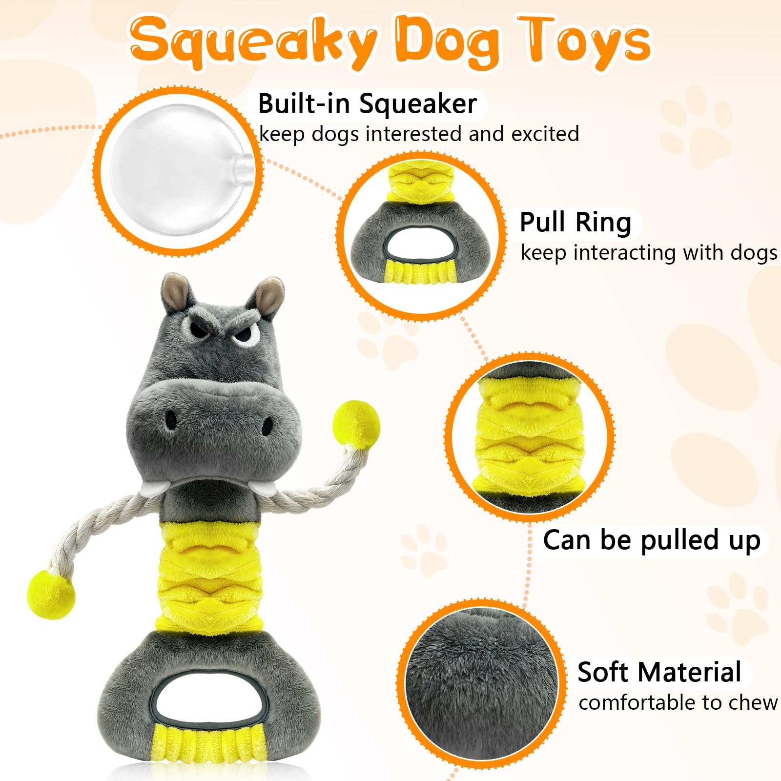 Fuufome juguete para perros con cuerda, facilita interacción y juego.