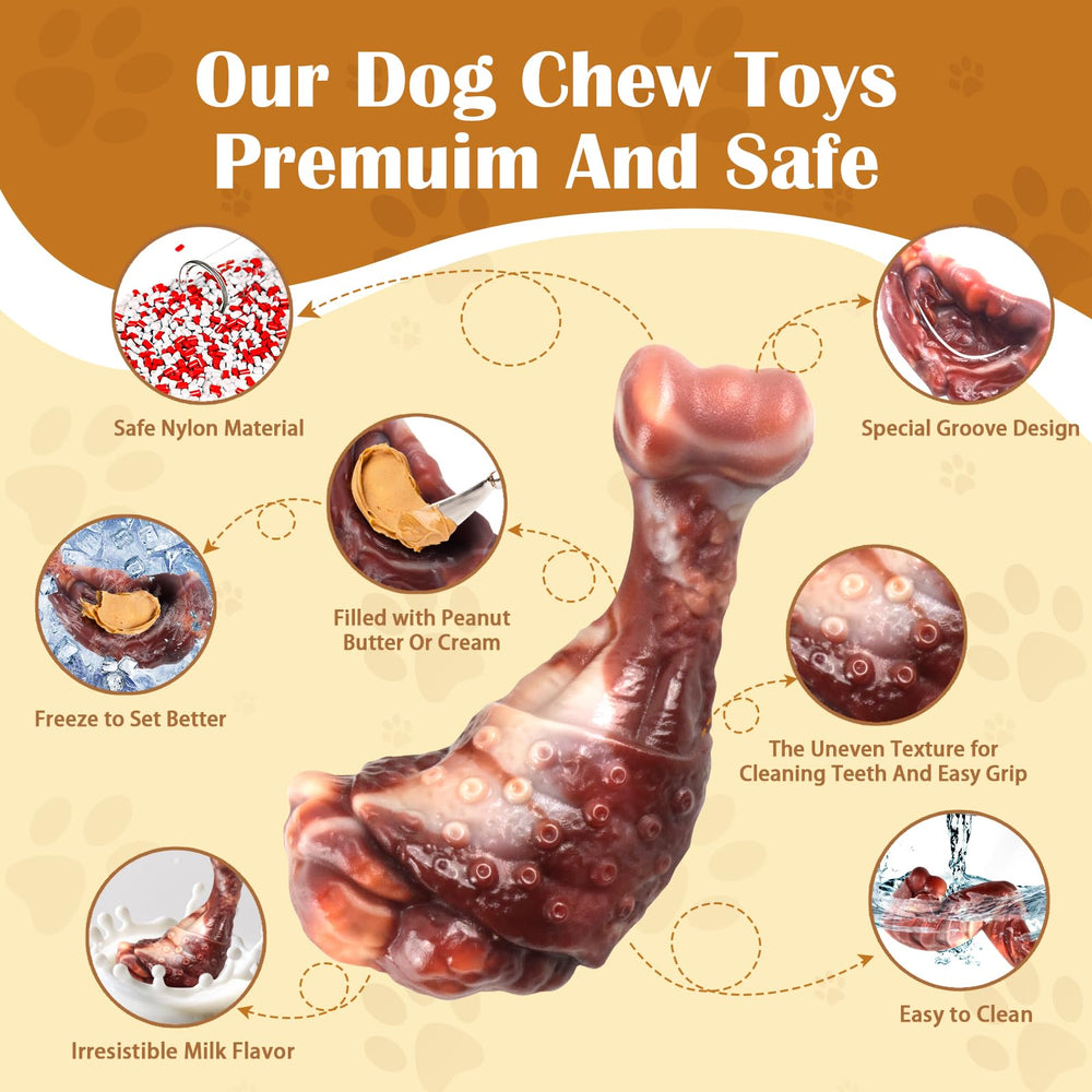 Fuufome Juguete nylon sabor leche atrae al perro y facilita la masticación.