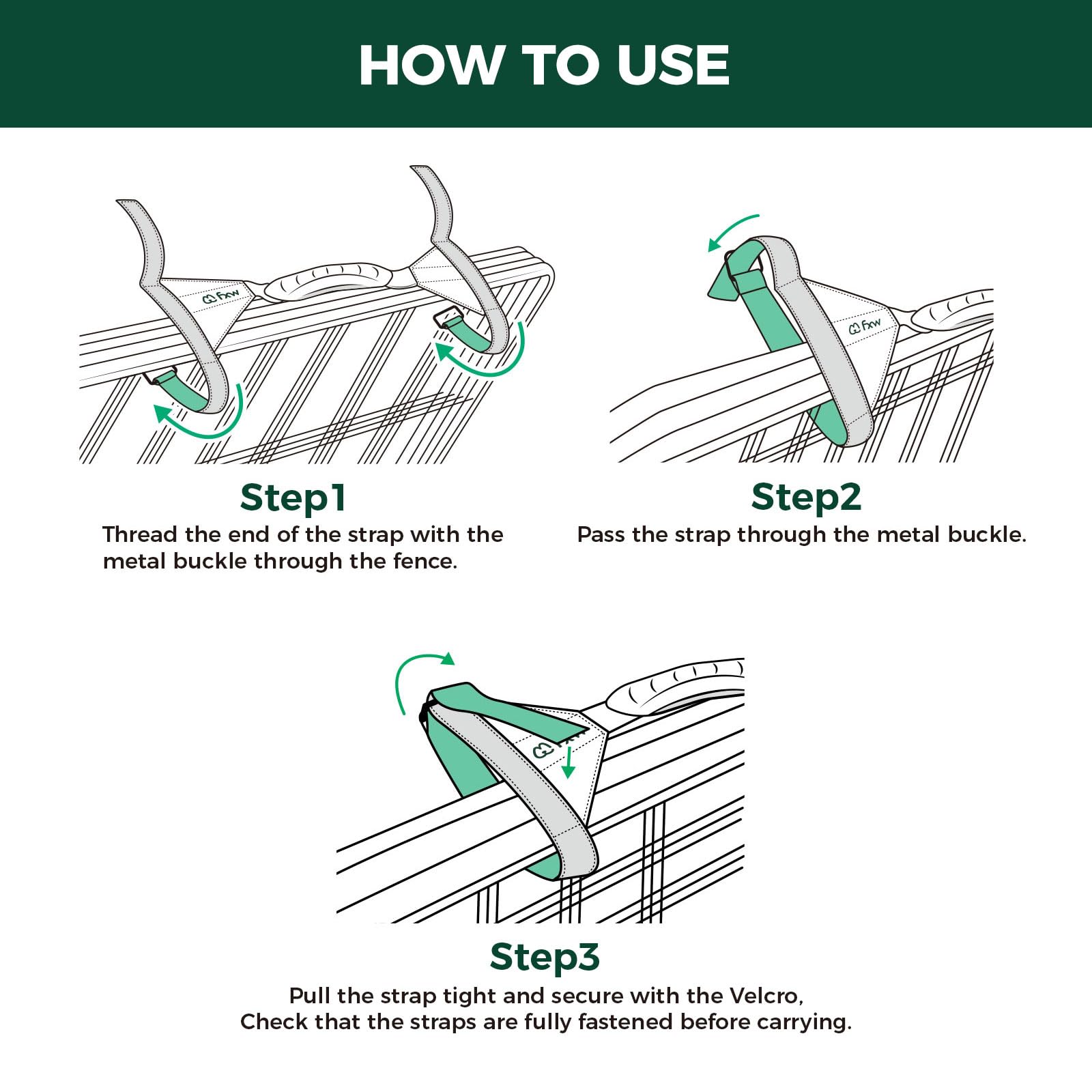 FXW Easy-Carry Straps almacenamiento compacto para 8 paneles