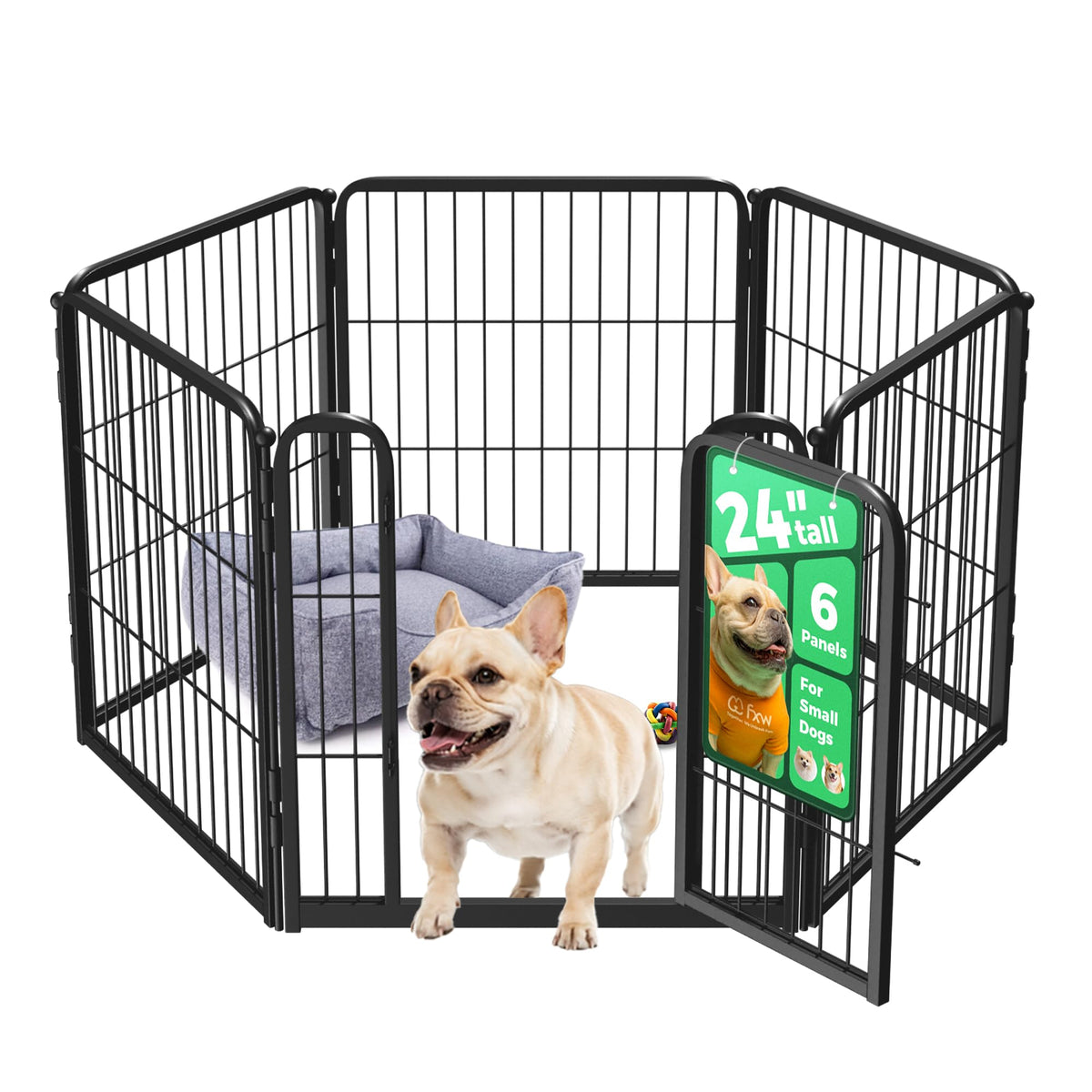 FXW Homeplus Playpen de seis paneles interior facilita juego seguro.