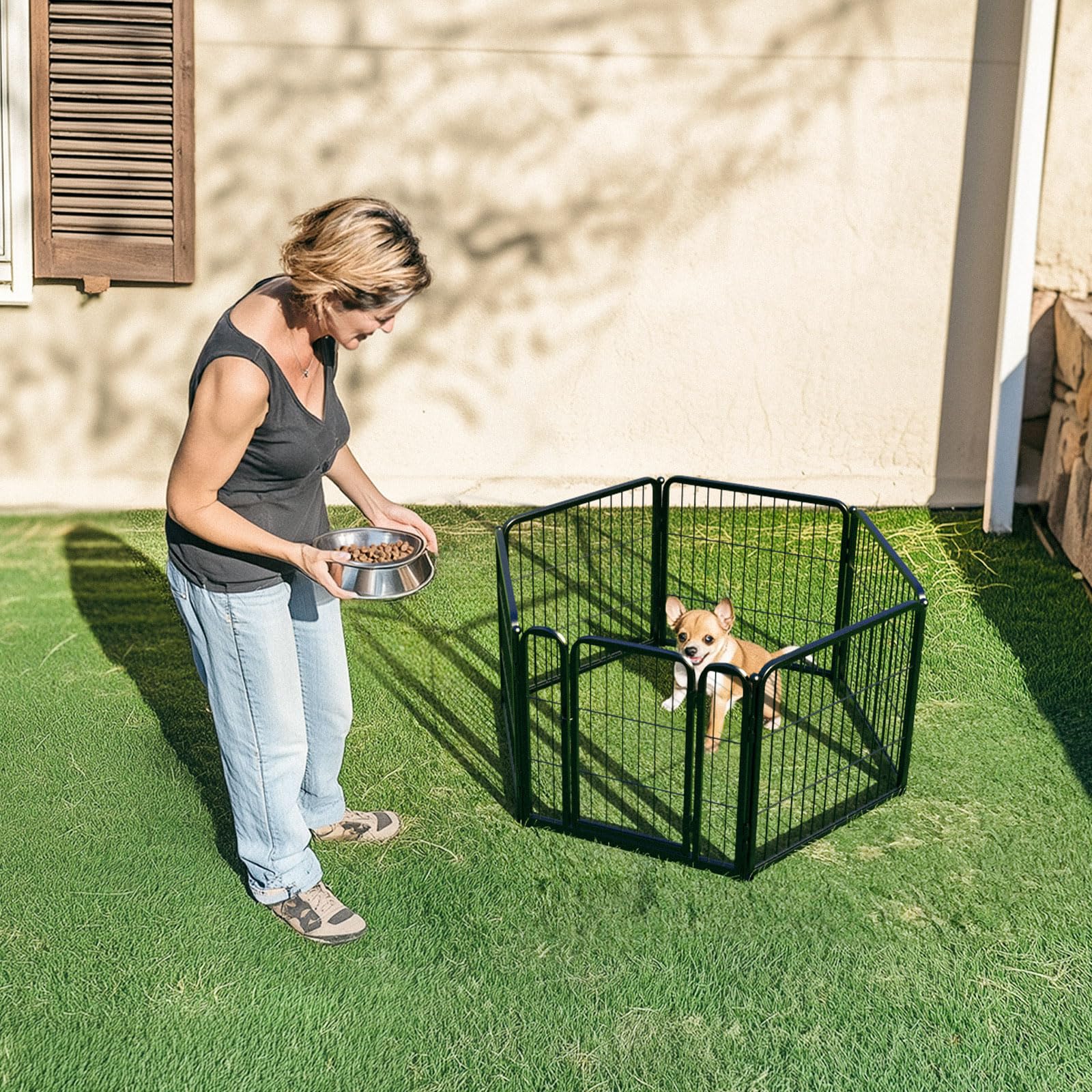 FXW Rollick jaula patio para perros, ideal para descanso al aire libre