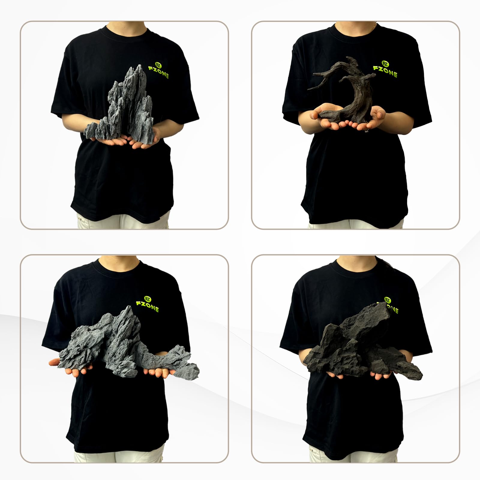 FZONE Resin Seiryu: material seguro y no tóxico, tranquilidad al colocar en hábitats.