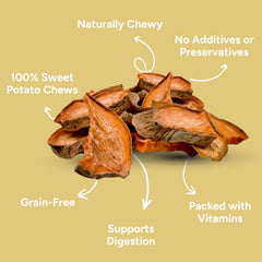 Gaines Family Farmstead Sweet Potato Chews origen en granja de Carolina del Norte