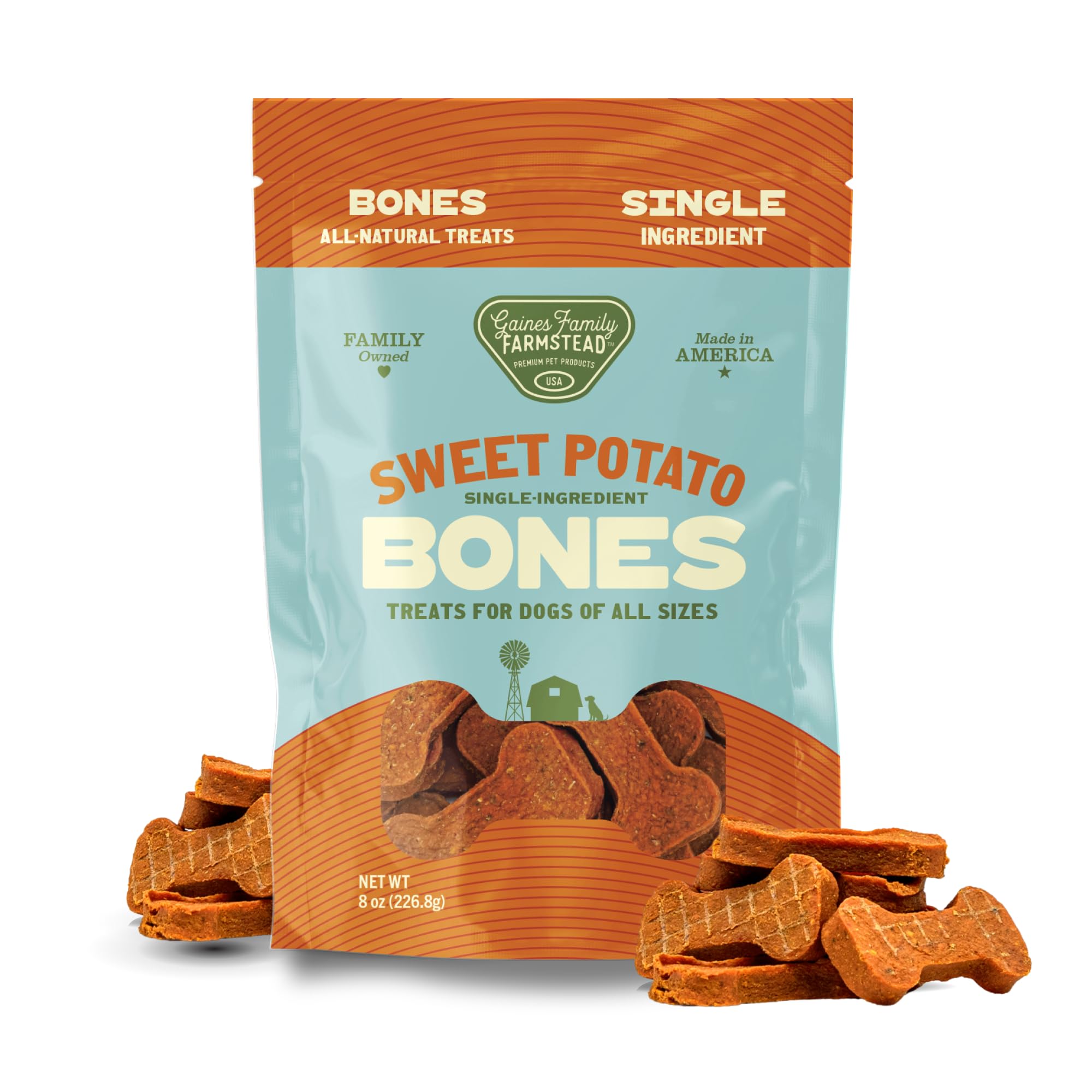 Gaines Huesos de perro patata dulce 01: apoyo digestivo natural para entrenamientos y premios.