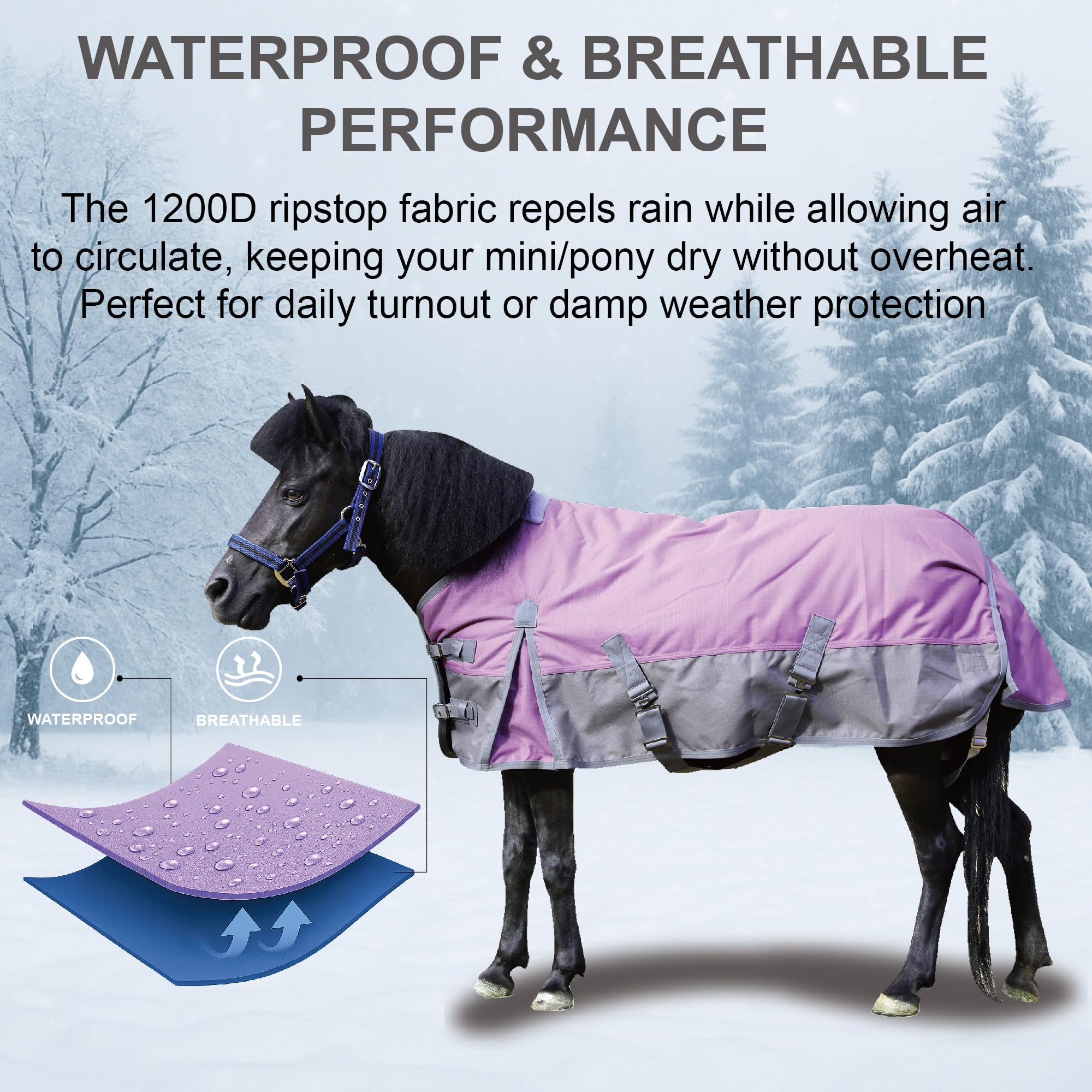 Gallopoff cobertor impermeable y transpirable para lluvia y viento