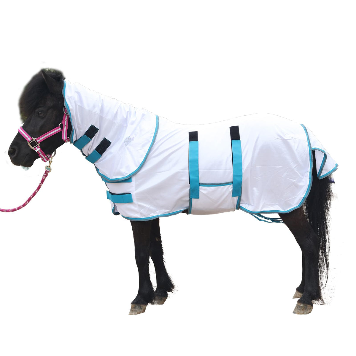 Gallopoff manta mosquitero para mini caballo, protección ultravioleta frontal