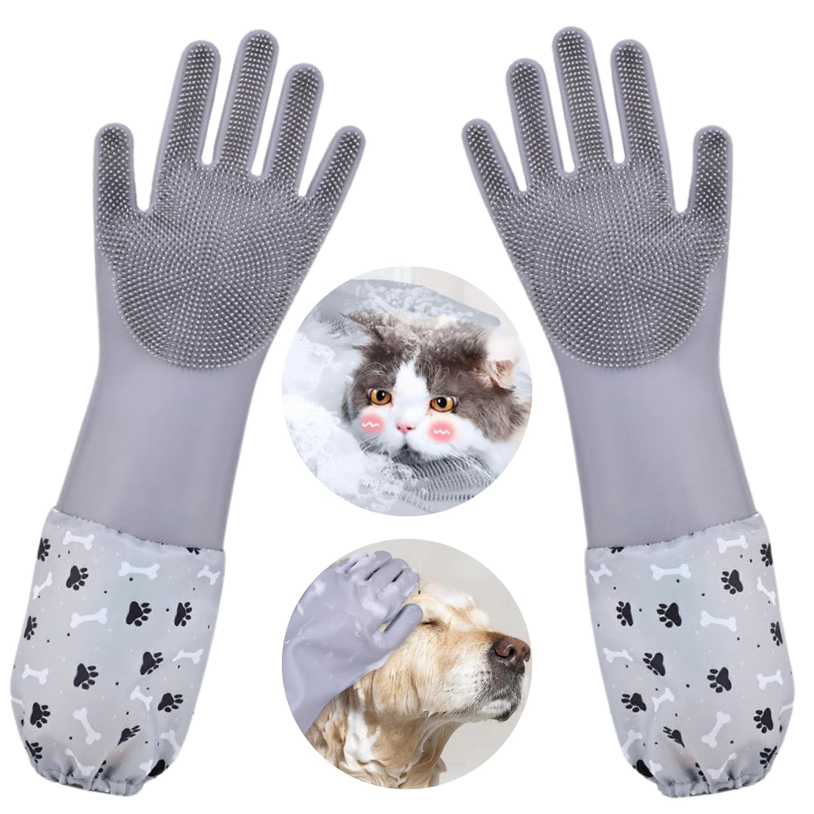 Guantes GALYNA para lavado de perros con cepillado suave y limpieza eficaz