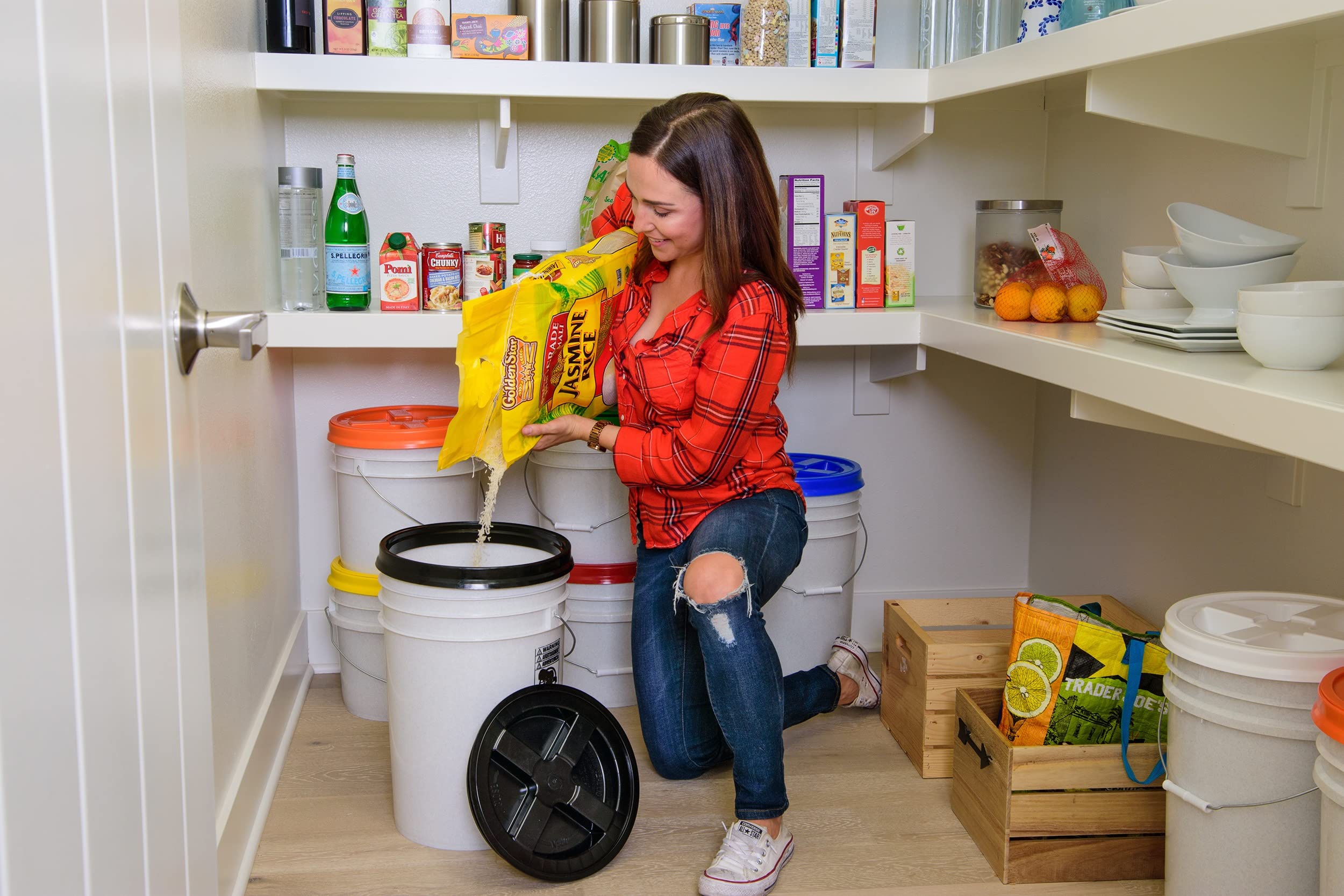 Gamma2 BPA libre plástico apto para alimentos en baldes.