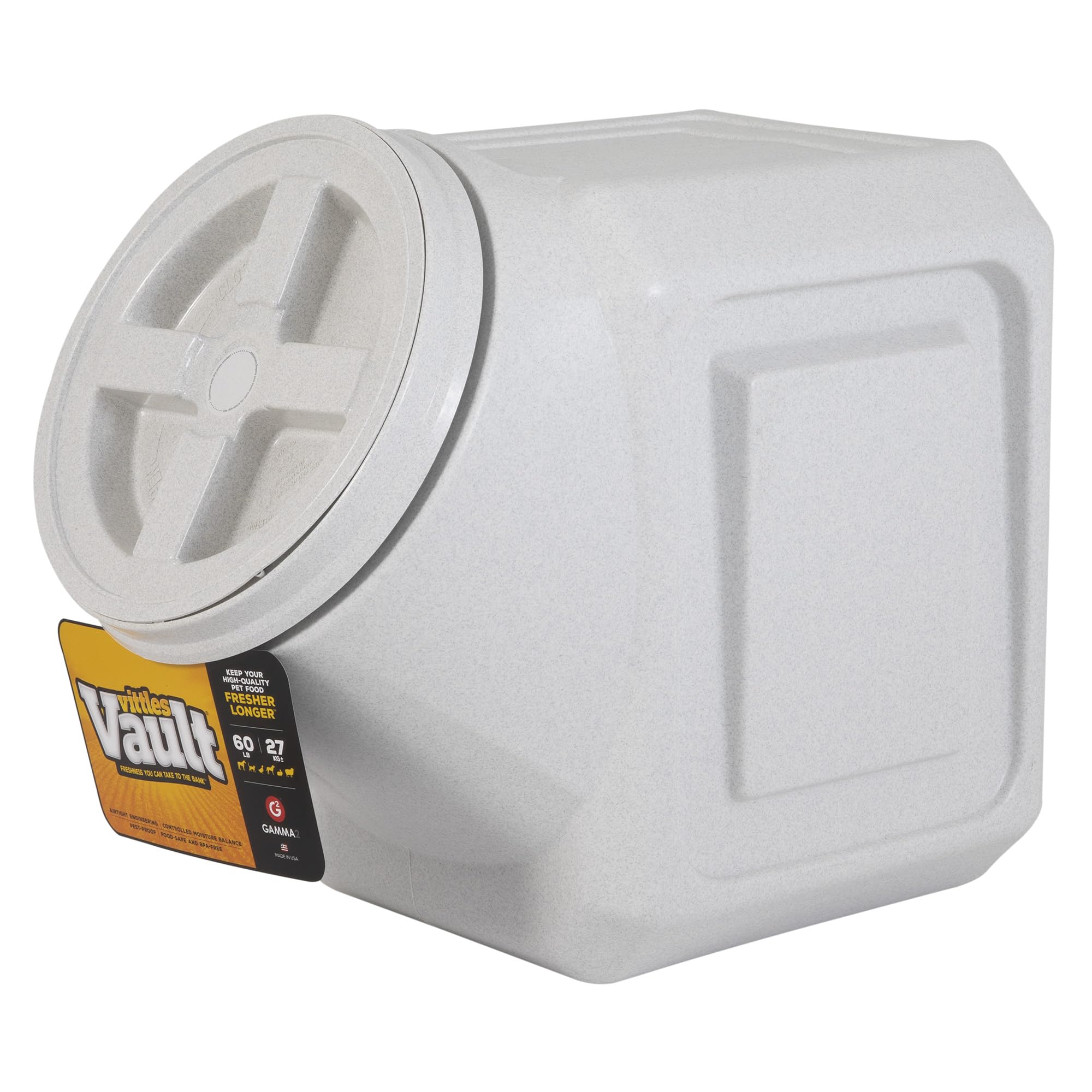 Gamma2 Vittles Vault con tapa hermética para conservar alimento de perros.