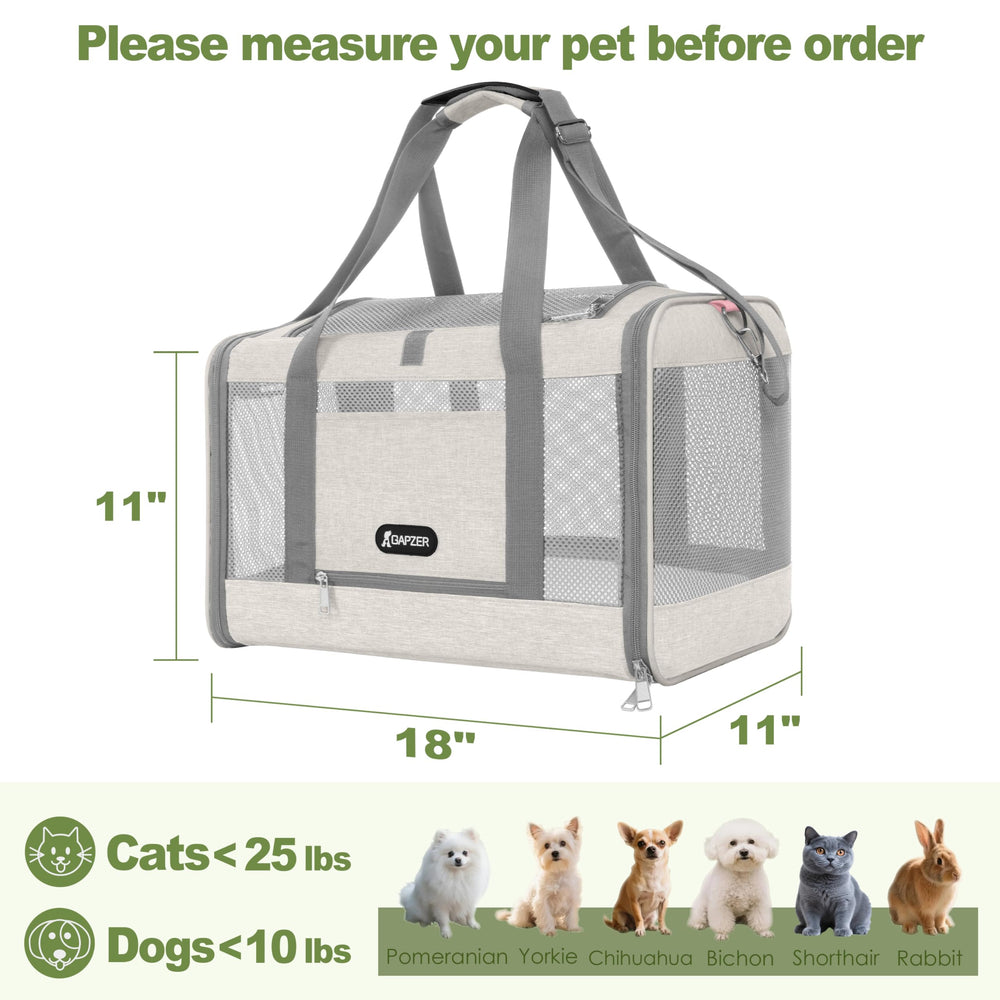 GAPZER transportín para gato, apertura superior para carga y verificación fácil.