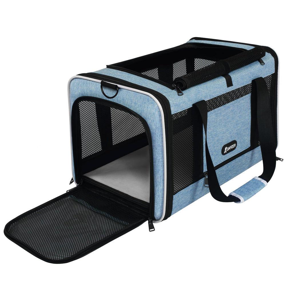GAPZER transportín para mascotas 18x11x11 azul, viaje cómodo.