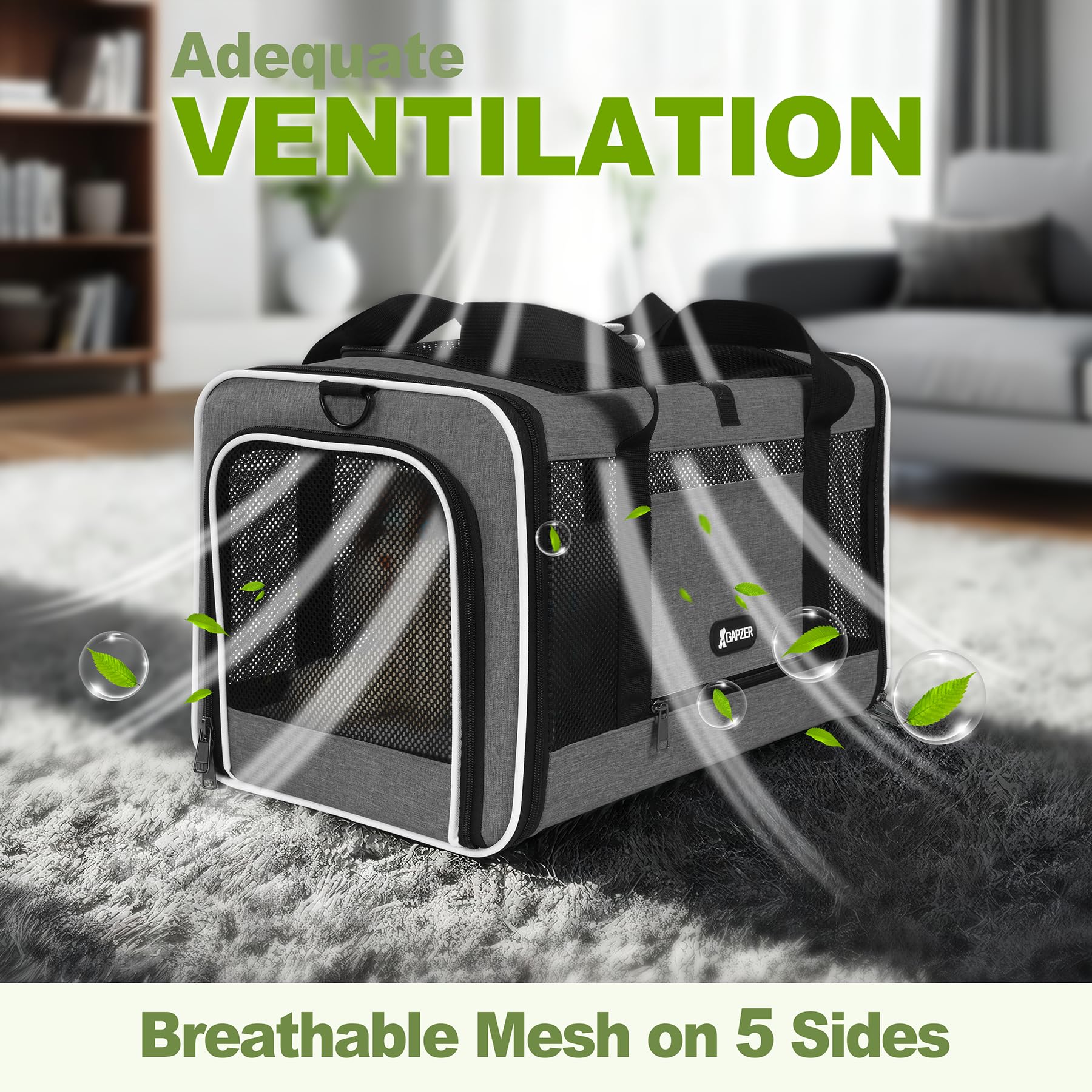 GAPZER ventilación 360 con malla para flujo de aire constante.
