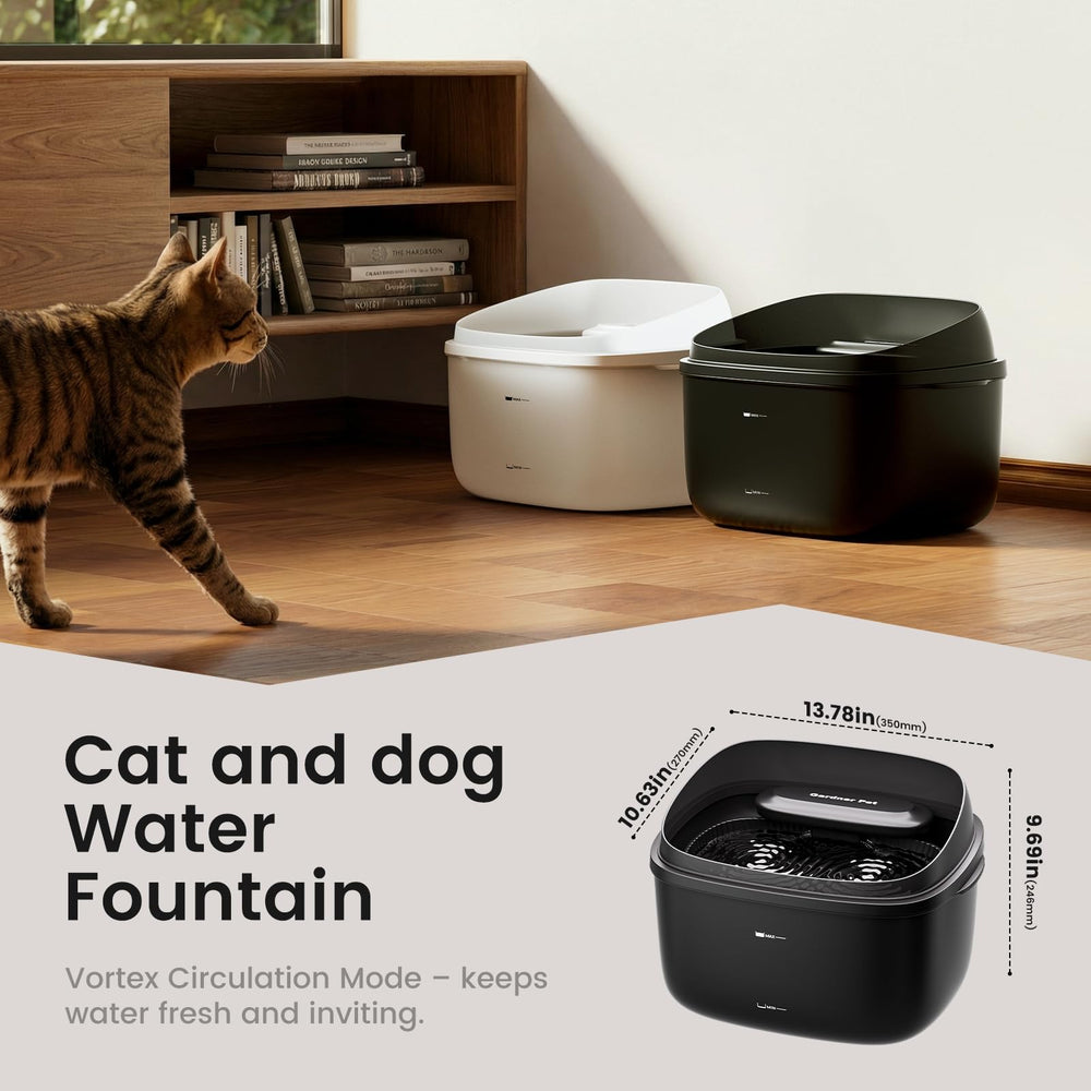 Gardner Pet bebedero diseño para limpieza fácil y montaje sencillo.