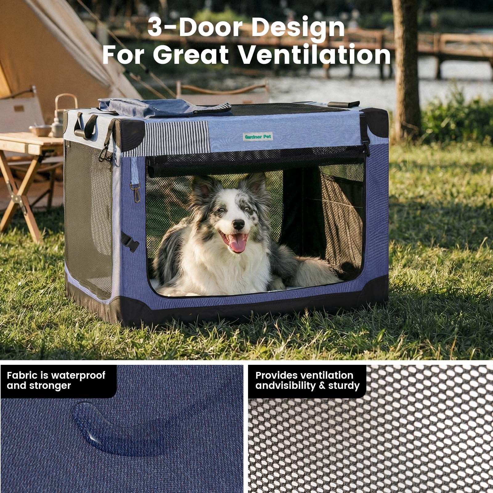 Gardner Pet ventana de malla 3 puertas para buena ventilación.