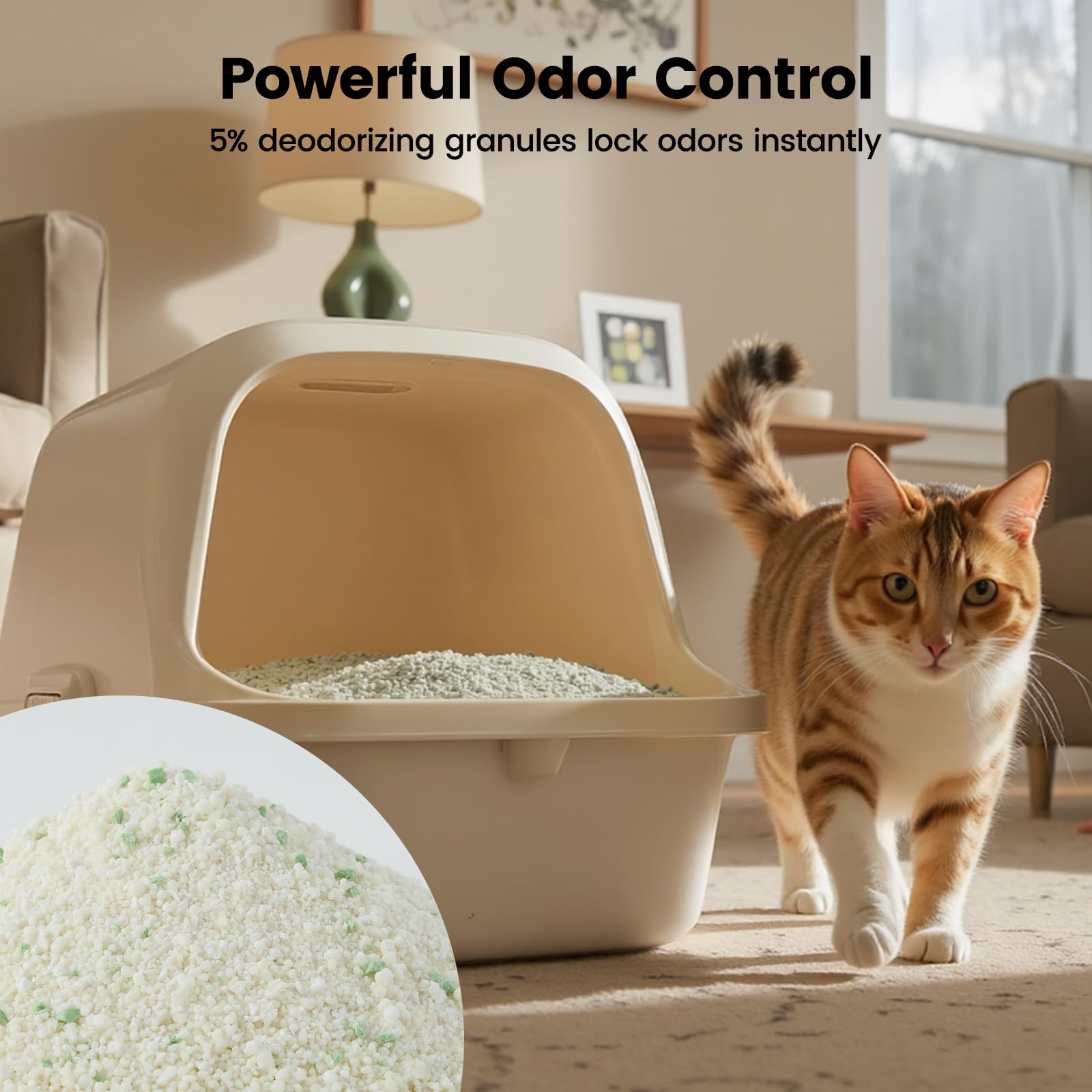 Gardner Pet Cassava Cat Litter: bajo rastro, menos salpicaduras fuera de la caja.