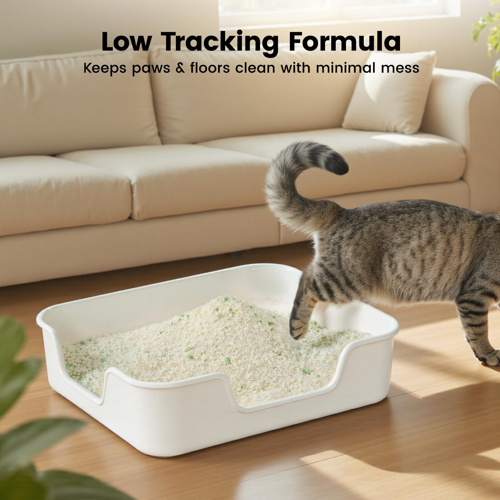 Gardner Pet Cassava Cat Litter: base vegetal natural sin fragancias artificiales.