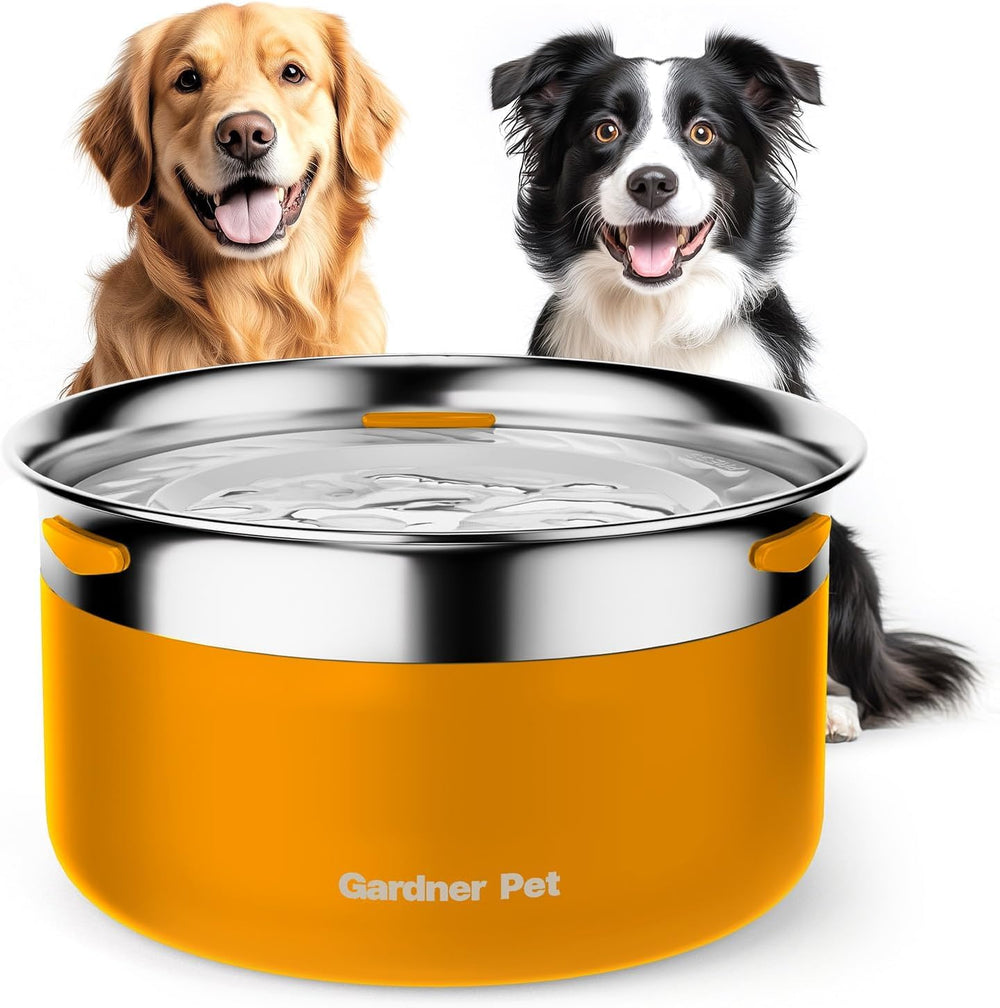 Gardner Pet cuenco agua para perros en acero inoxidable de 1 galón para hidratación prolongada