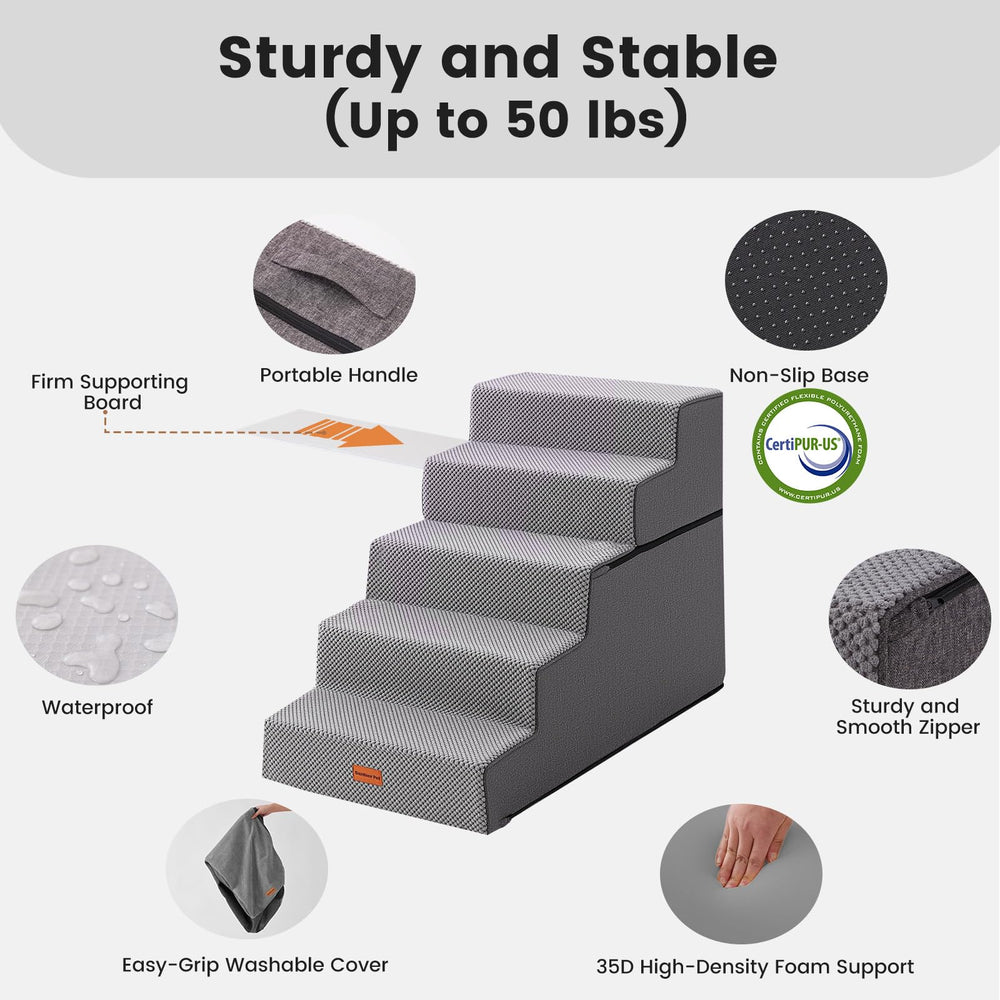Gardner Pet escalera plegable de uso versátil para cama y sofá.