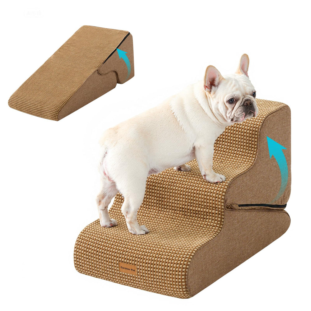 Gardner Pet escaleras de 3 pasos para sofá, ayudan a subir con seguridad y confort.