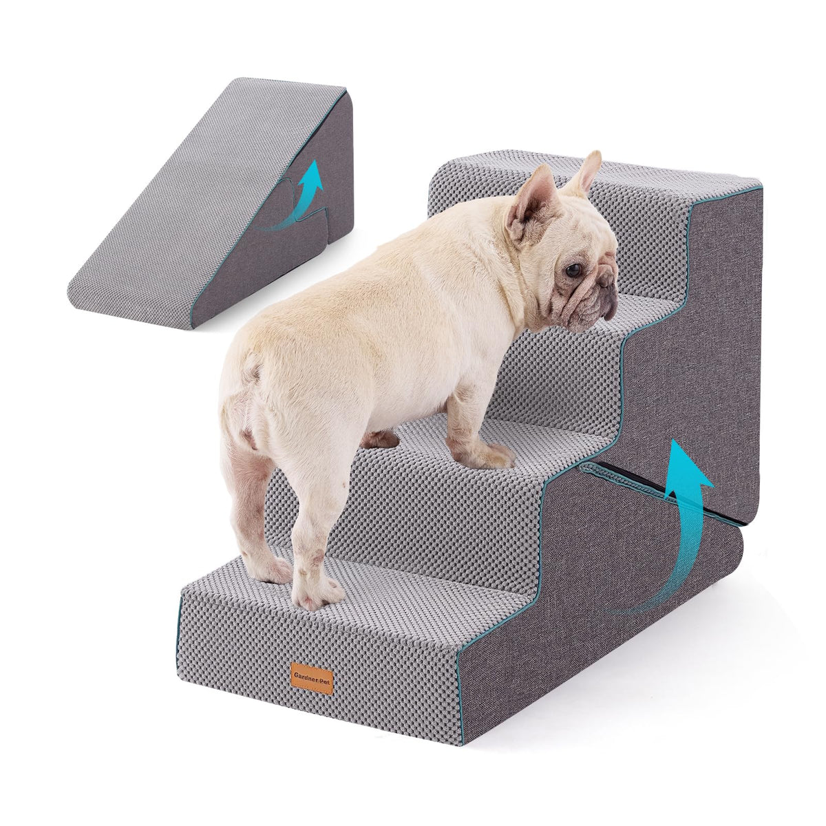 Gardner Pet escaleras para perros pequeños con 4 escalones, para subir al sofá con seguridad.