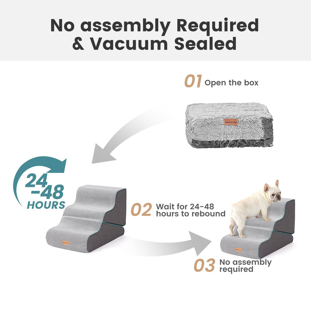 Gardner Pet escalera para perros pequeños base antideslizante, garantiza agarre estable.