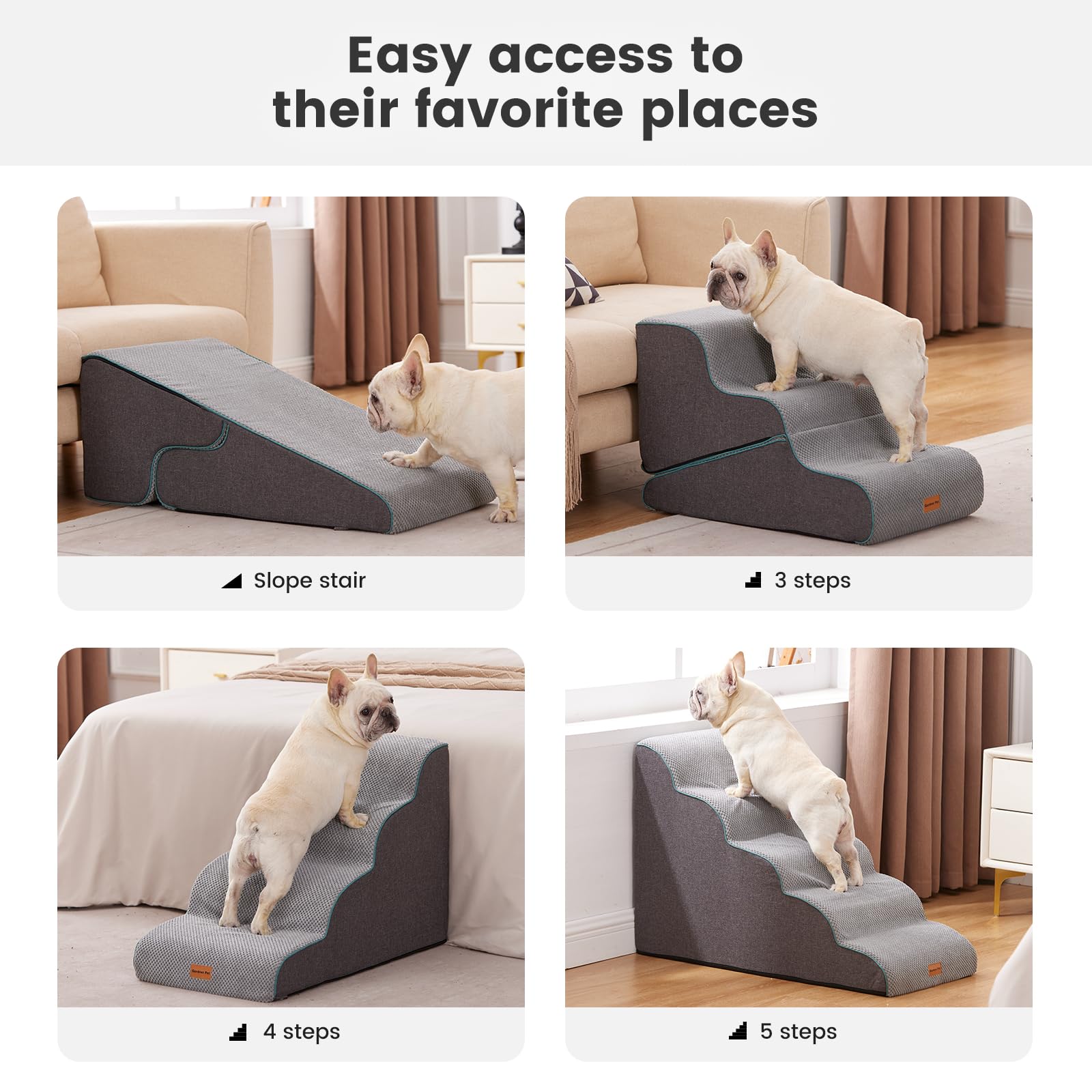Gardner Pet escalera para perros pequeños con funda extraible lavable.